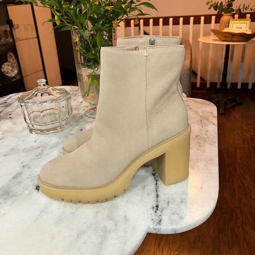 Dolce Vita Beige Heeled Boots